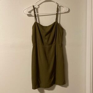 Olive Green Fitted Mini Dress (S)